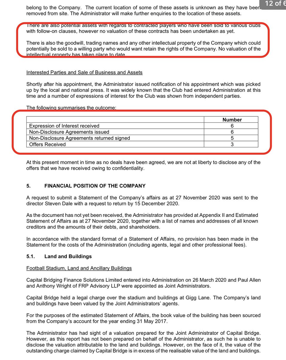 Administrator has had three offers for Bury to date.