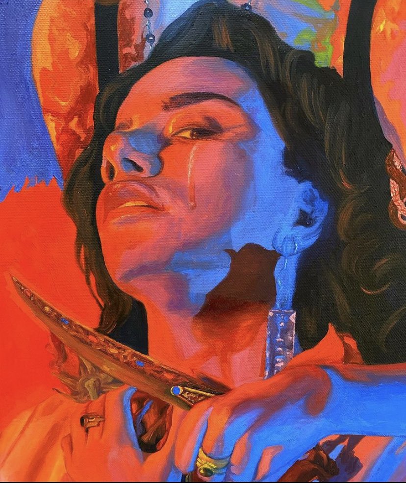 refrescofresco's tweet image. Inmortalizada en óleo por una de mis artistas favoritas: @c0ol_mom ❤️💙

~I will forever be a surrealist fantasy~