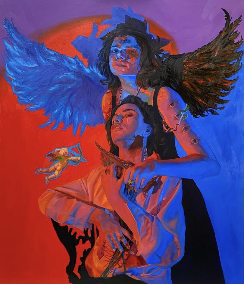 refrescofresco's tweet image. Inmortalizada en óleo por una de mis artistas favoritas: @c0ol_mom ❤️💙

~I will forever be a surrealist fantasy~