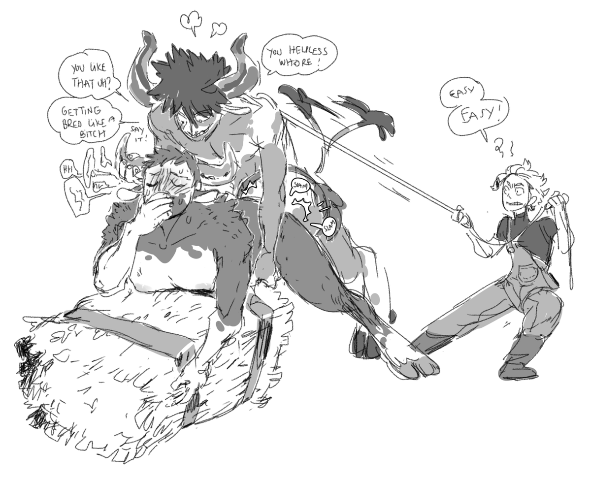Can we get Bull Dabi breeding Chisaki 👀 — Of course! Chisaki is usually bred by insemination ( by his own demand ) BUT sometimes he does indulge in more "primal" ways, even if he regret the mess left after. curiouscat.qa/Trashmuh/post/…