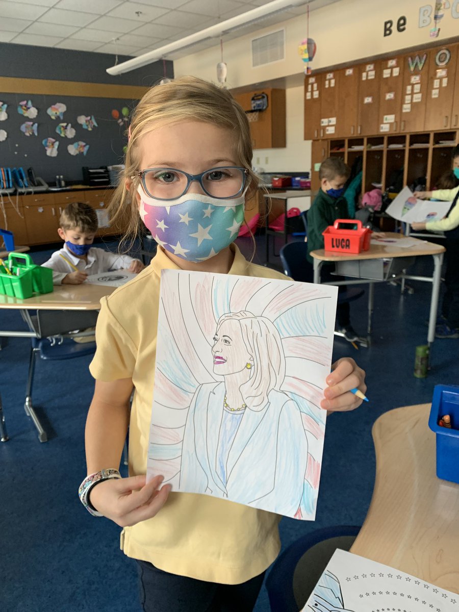 Erical1813's tweet photo. I asked my class why @KamalaHarris was different than other VPs. One said “Because she is like me, I think. I forget what she is but she looks like me and she is the first one.” Representation matters. This historic day makes me hopeful for all my students. @USMLowerschool https://t.co/IL79brpu3l