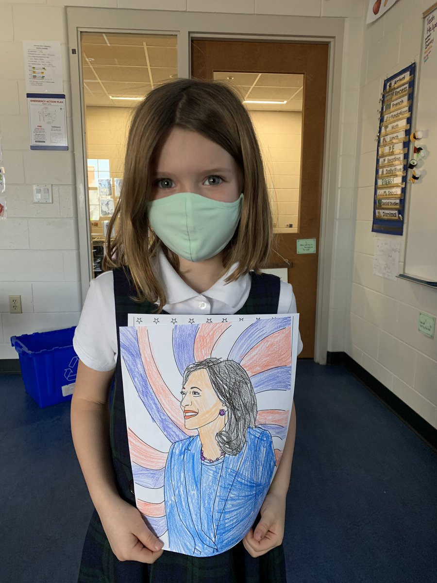 Erical1813's tweet photo. I asked my class why @KamalaHarris was different than other VPs. One said “Because she is like me, I think. I forget what she is but she looks like me and she is the first one.” Representation matters. This historic day makes me hopeful for all my students. @USMLowerschool https://t.co/IL79brpu3l