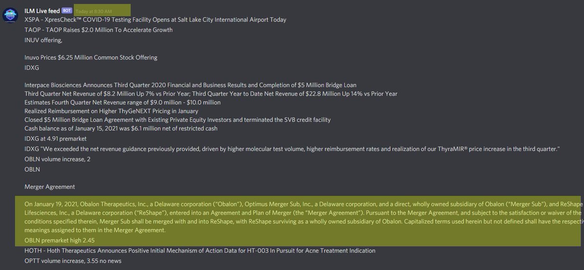 iTradewithDT's tweet photo. $OBLN
Our automated system alerted #OBLN at 8.30am this morning when the stock was at $2.75 mark. It ended up touching $10+later. This system is designed to update you on every single mover and their news every 30 seconds.
$AMZN $AAPL $ZM $NIO $XPEV $TSLA $UBER $BABA $ROKU $CVNA https://t.co/BtfR0tUAZB