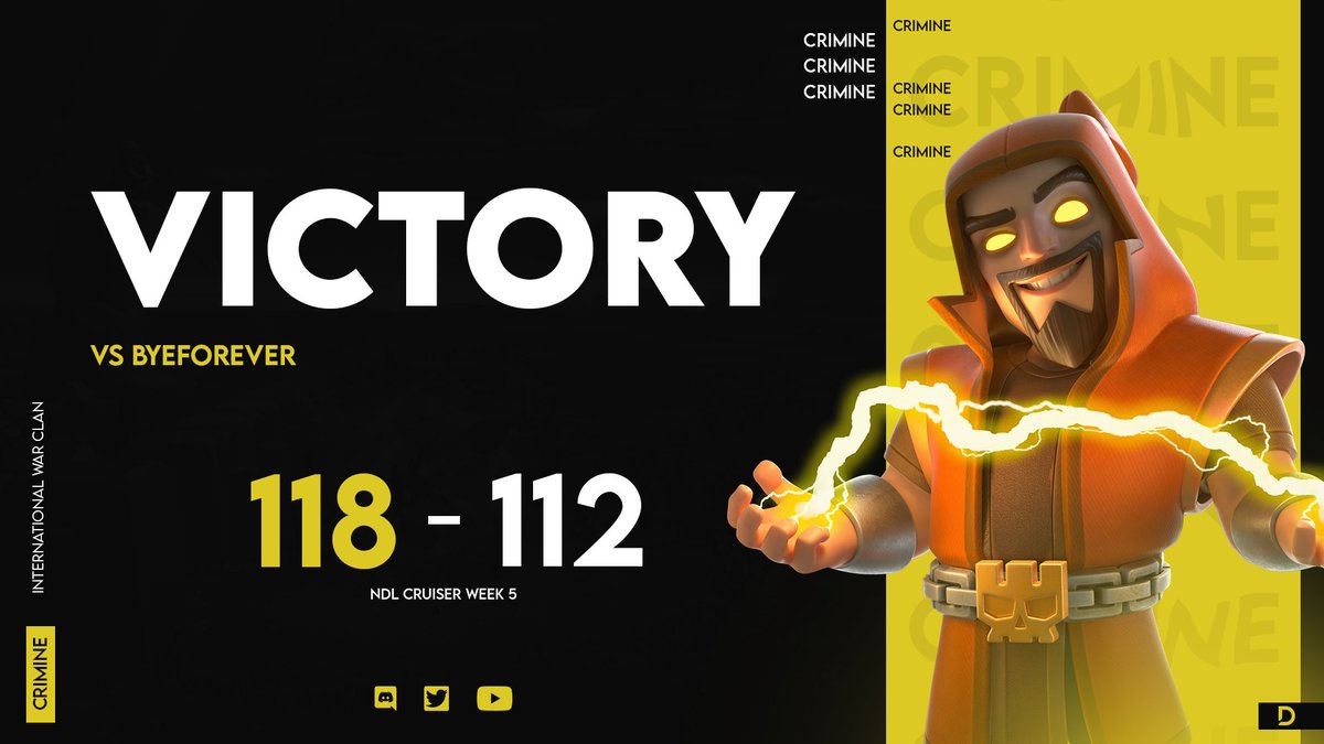 Nice win in <a href="/No_Dip_League/">No Dip League</a> against <a href="/ByeForever_CoC/">ByeForever</a> ! 🔥🕵🏻

Gg guys!

#Opppaaa
#FearTheCrime