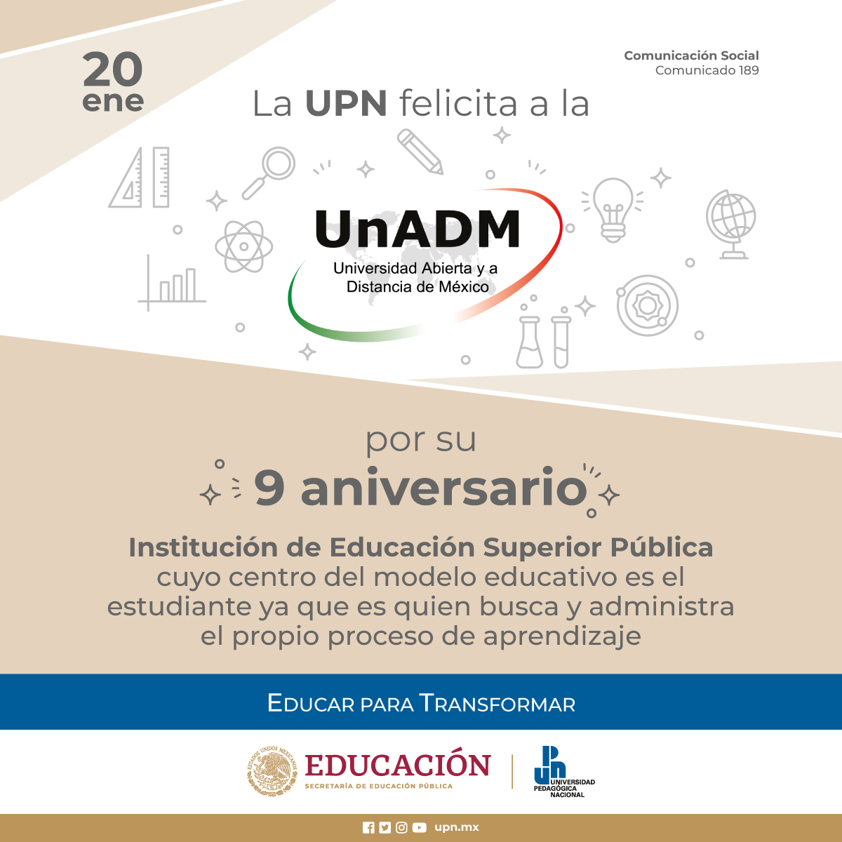 ¡Felicidades UnADM!

 #OrgulloYcorazónUnADM