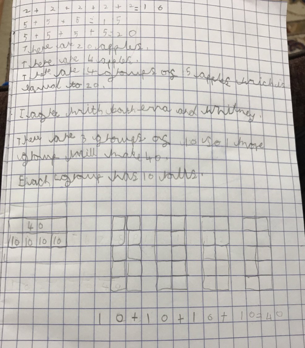 Garbett_HMCS's tweet image. Some more wonderful examples of CPA being used at home from our Barn Owls 👏🏻 pictorial representations to show adding equal groups 🤩 @HMC_School @AMarsden_HMCS #MathsAtHome #Phase2HomeLearning #CPA #Multiplication #Year2 #StemSentences
