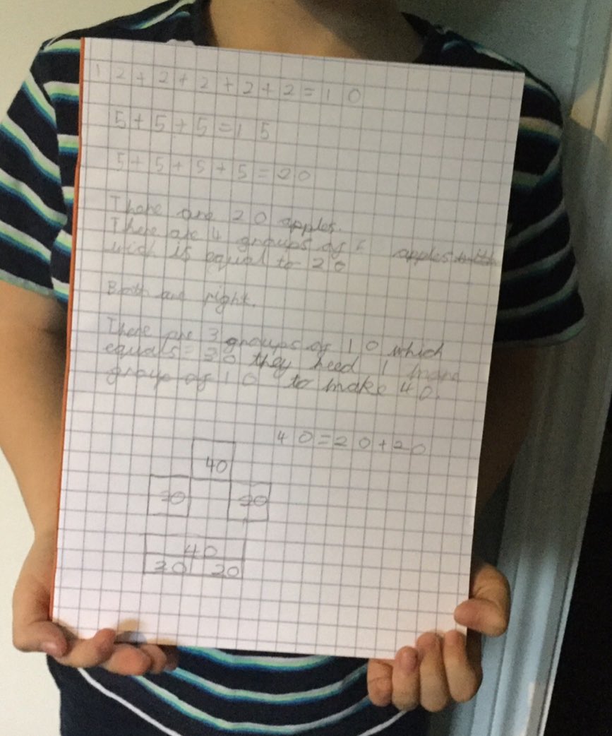 Garbett_HMCS's tweet image. Some more wonderful examples of CPA being used at home from our Barn Owls 👏🏻 pictorial representations to show adding equal groups 🤩 @HMC_School @AMarsden_HMCS #MathsAtHome #Phase2HomeLearning #CPA #Multiplication #Year2 #StemSentences