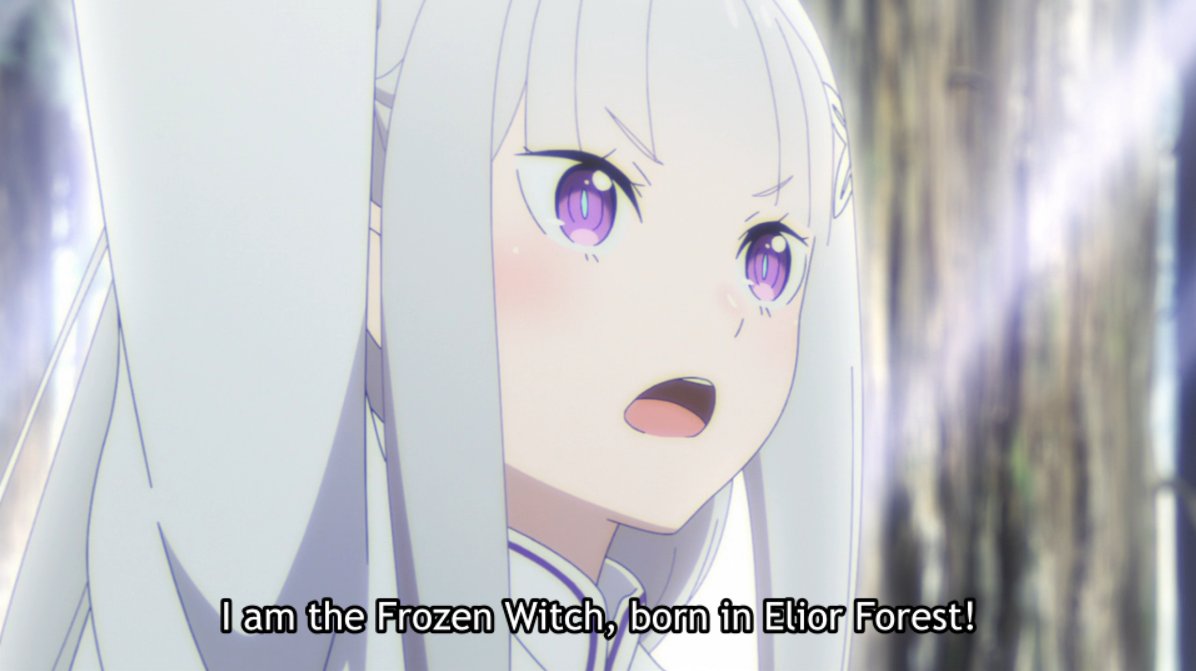 To (finally) finish this thread, I want to point out how Emilia here reclaims words that were once hurled to her as an insult in Frozen Bond.Her finger is framed right on Echidna's mouth after the latter's torrent of verbal abuse, a display of Emilia silencing her.