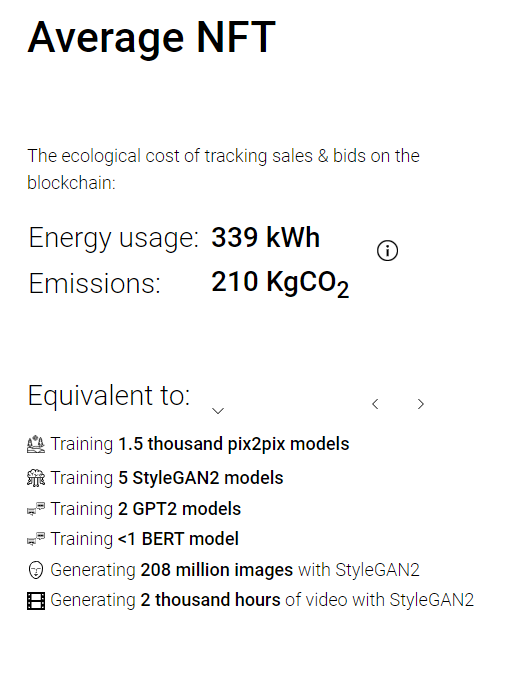 I'm sure many will ask impact of  #DL. I too was curious.here is a comparison with  #NFTs and (via  @joz_freeman) this looks good too:  https://mlco2.github.io/impact/&nbsp;