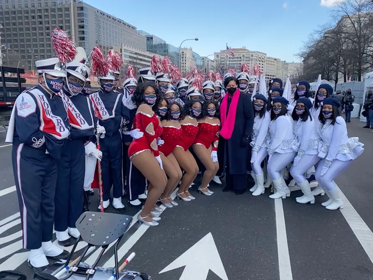 HowardU's tweet image. Showtime Marching Band with DC @MayorBowser on #Inaugurationday! #HU2WH