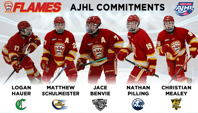 So far 5 <a href="/FlamesU18AAA/">NWCAA U18 AAA Flames</a> have committed to <a href="/TheAJHL/">TheAJHL</a> teams <a href="/SPcrusaders/">Sherwood Park Crusaders</a> <a href="/MOBHockey/">McMurray Oil Barons</a> @AJHLBulldogs <a href="/canmoreeagles/">Canmore Eagles</a> <a href="/GrizzlysAJHL/">Olds Grizzlys</a> Great seeing our players taking the next step in their great adventure ❤️🏒🥅🇨🇦