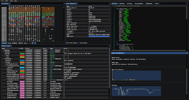 ImHex - A Hex Editor For Reverse Engineers, Programmers And People That Value Their Eye Sight When Working At 3 AM. j.mp/3c5iZWq