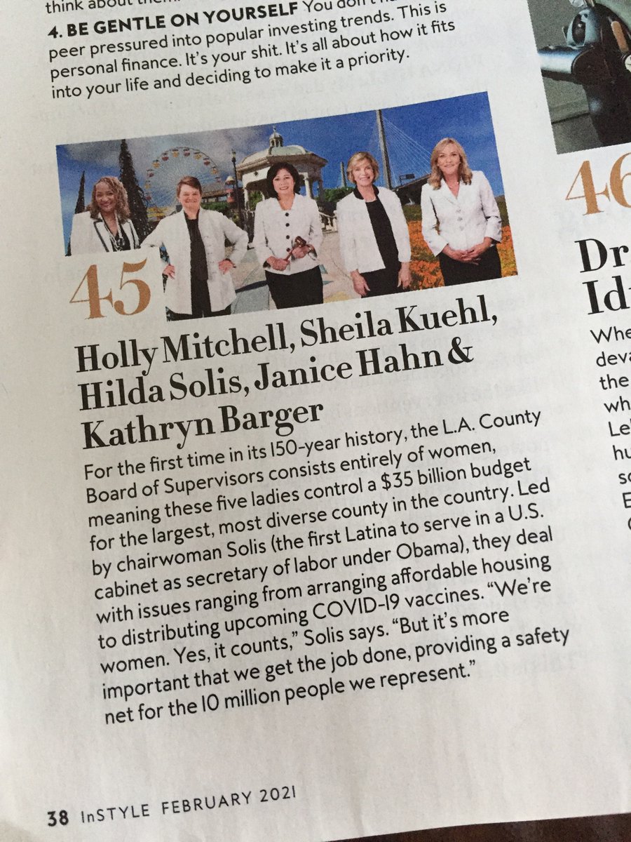 LACountyISD's tweet photo. @LACountyBOS made @InStyle #BadAss50. ...and they are. #LACounty #WomenLeaders #GIRLISONFIRE https://t.co/0qGKyW6Rlw