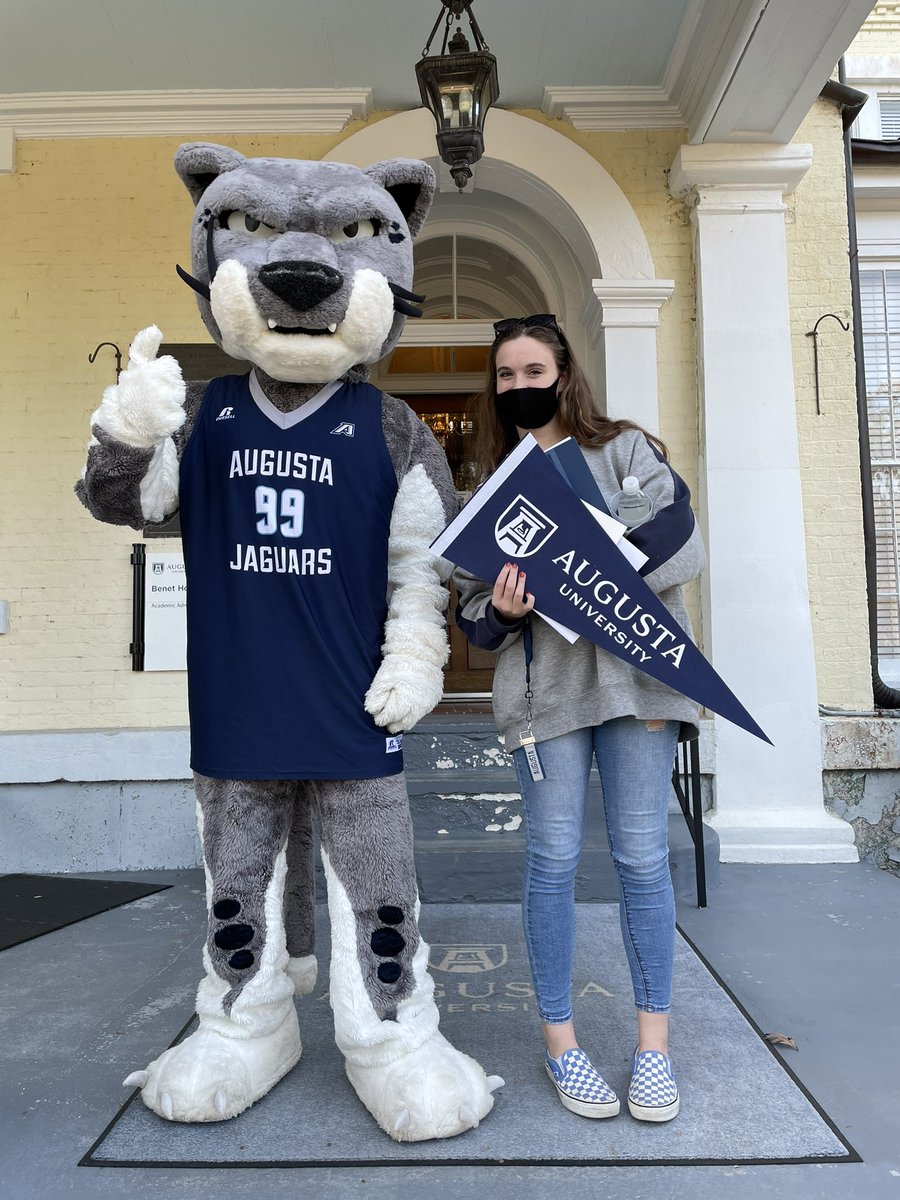Surprise acceptance today! Congratulations to Lily for being accepted to our Fall 2021 class after their campus visit. Welcome to Jaguar Nation! #lifesaving #lifechanging #augustauniversity
