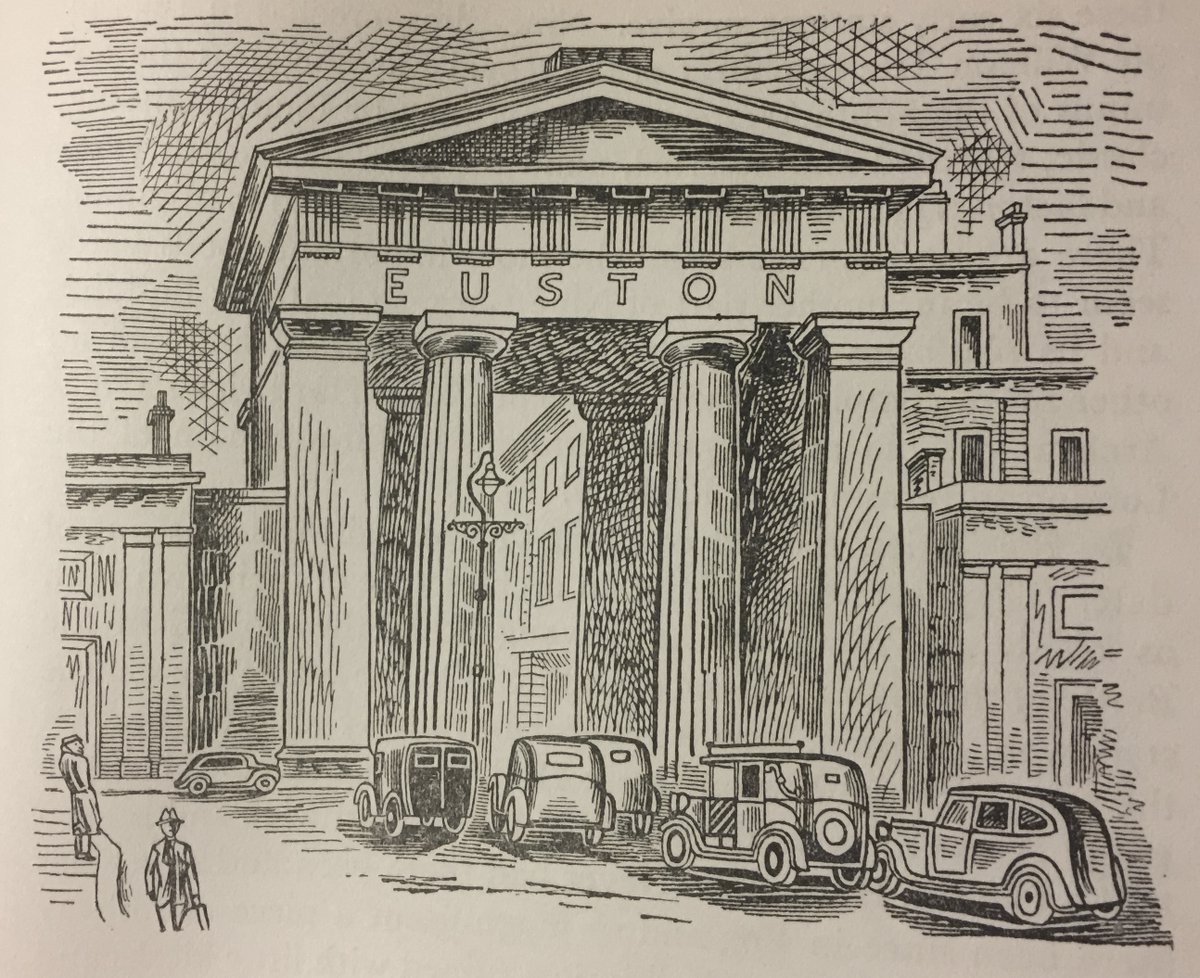 OSaumarezSmith's tweet photo. Edward Bawden drawings of London train termini (1949) https://t.co/MkaTuQDX5n