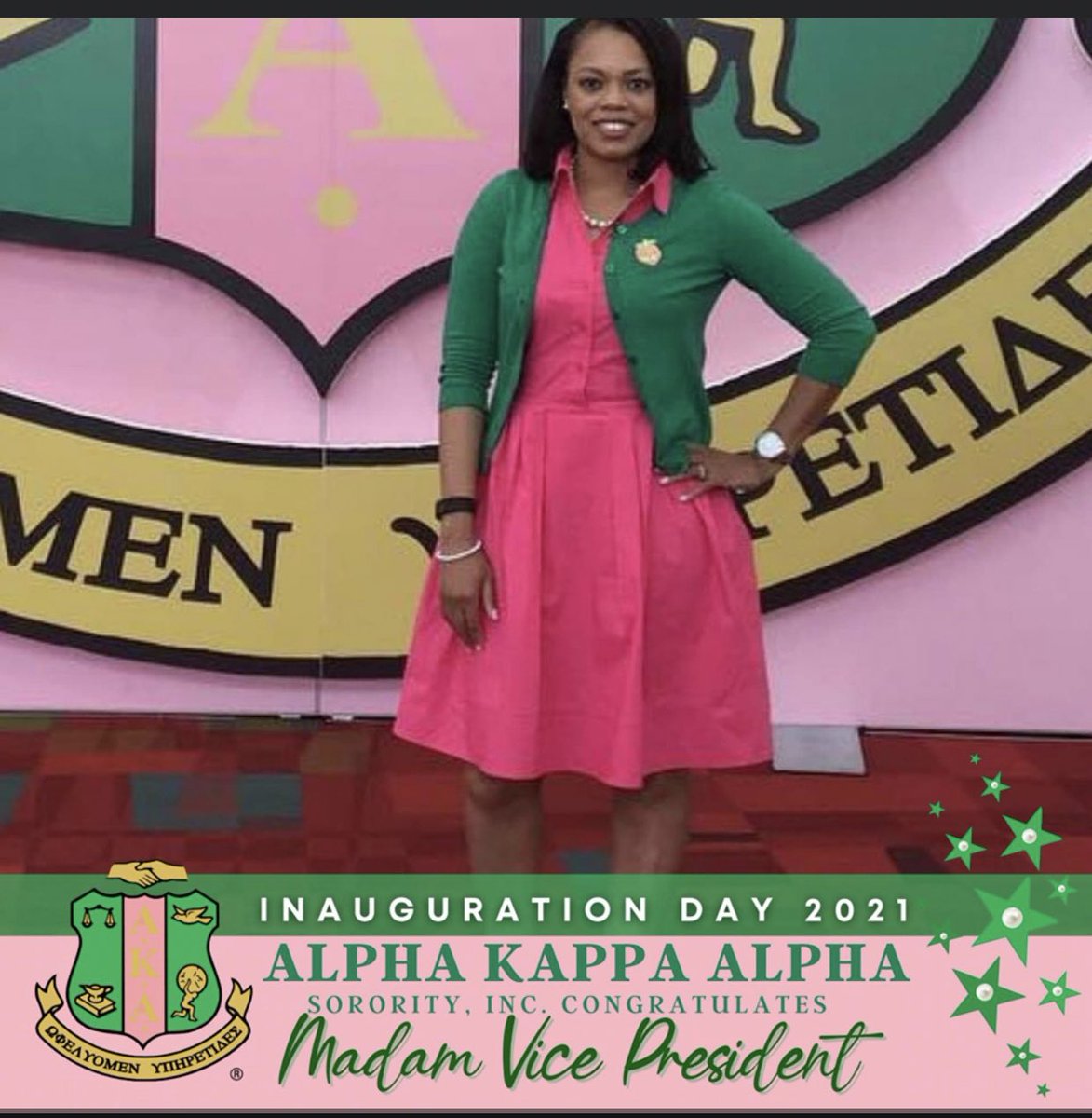 docwithapurpose's tweet image. Inspired and energized about today’s historic #inaugurationday  
Happy Soror Kamala Harris Day! #aka1908 💕💚 #firstandthefinest #pearlsandchucks @joebiden @kamalaharris #Inauguration2021 #BidenHarrisInauguration