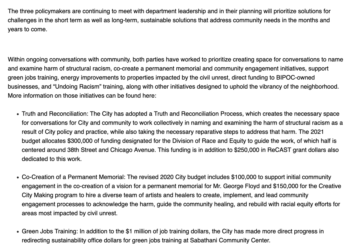 INBOX: Mpls Mayor Jacob Frey and CMs Andrea Jenkins and Alondra Cano issued a statement on 38th & Chicago, which activists have held as an autonomous zone since George Floyd was killed there. There's no decision here on re-opening although there is pressure to do so...