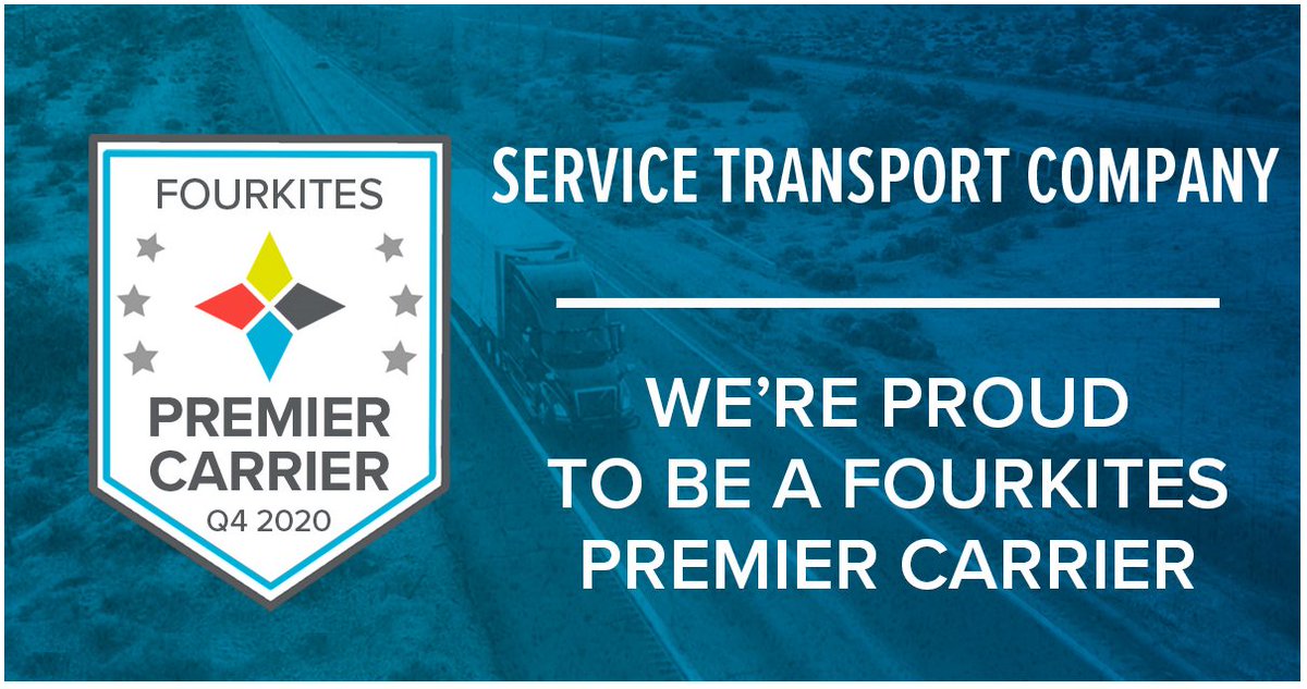 ServiceTransCo's tweet photo. STC is Proud to be a FourKites Premier Carrier for Q4 2020! https://t.co/uLVELG7bf2