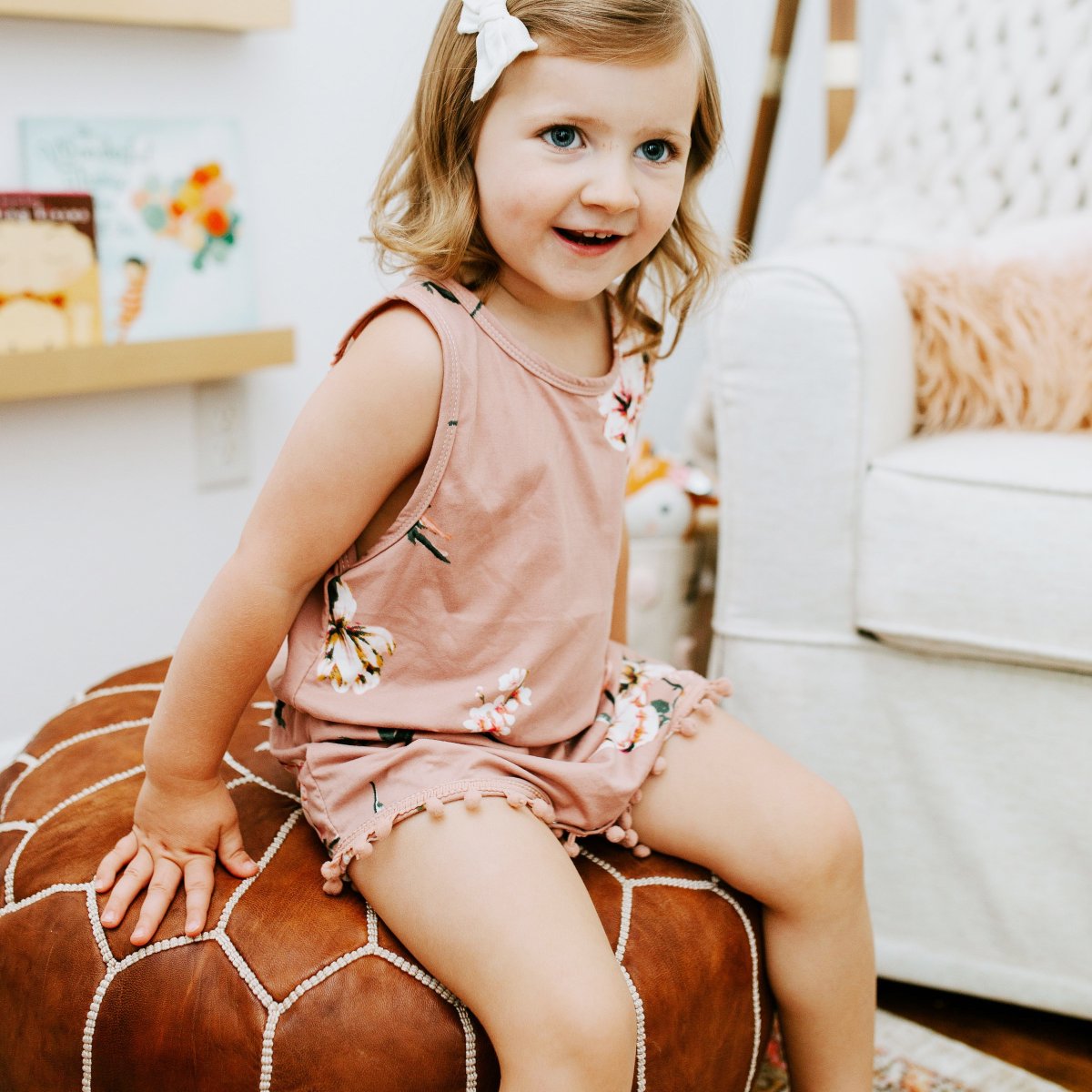 Expert Tip: Include extra seating in the #nursery for that older sibling or visitor who wants to share in the joy of your new #baby.⁠ Get inspired by the rest of this nursery design and shop the look bit.ly/BlogBohoChicNu…  #nurserydesign