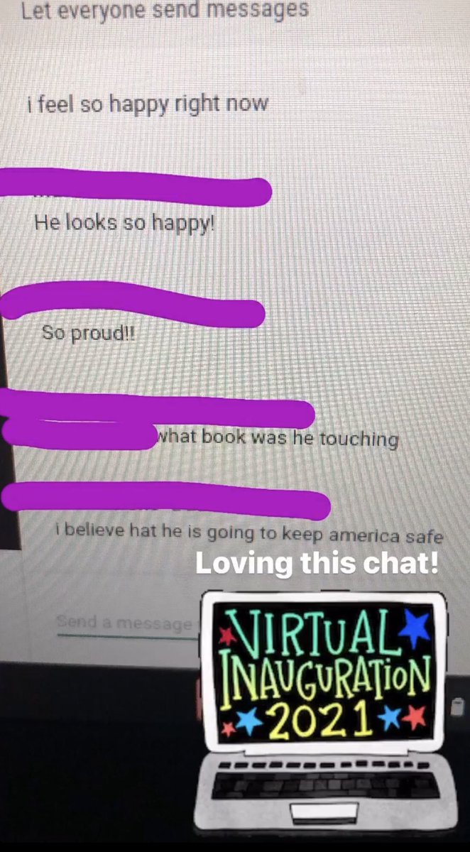 Today is a historical day! We watched the inauguration of President <a href="/JoeBiden/">Joe Biden</a> and VP <a href="/KamalaHarris/">Kamala Harris</a> and here’s a snippet of what our chat looked like