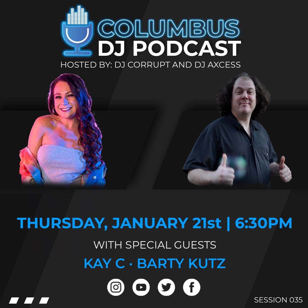 ColumbusDJPod's tweet photo. We might as well be called the Athens DJ Podcast at this point...
•
Join us as we interview two more Bobcats turned DJs this Thursday!
•
@kschwartfigure 
@bartykutz 
@djaxcessmusic 
@djcorrupt 
•
#djpodcast
#columbusdjpodcast
#podcast https://t.co/6V4Dq0DKSv