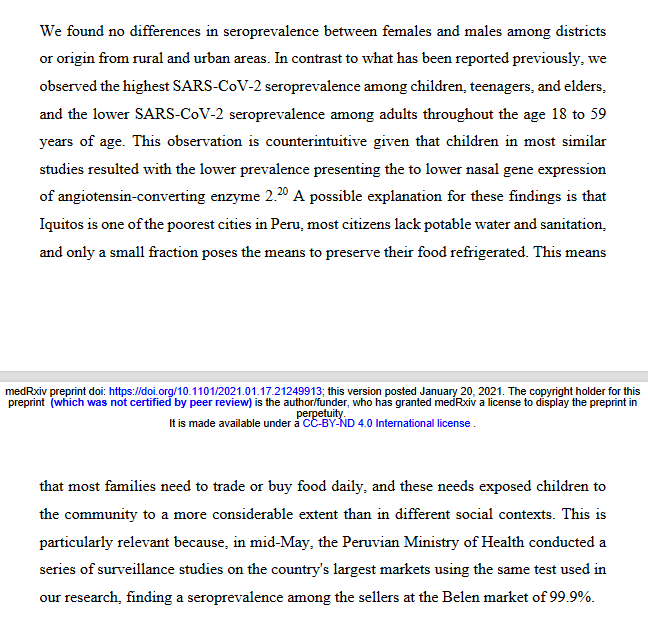 For differing attack rates between 18-59 and <17 yr olds. Maybe some form of clustering effect due to higher contacts between <17 and >60? The authors also propose other possible reasons for the results seen 6/n