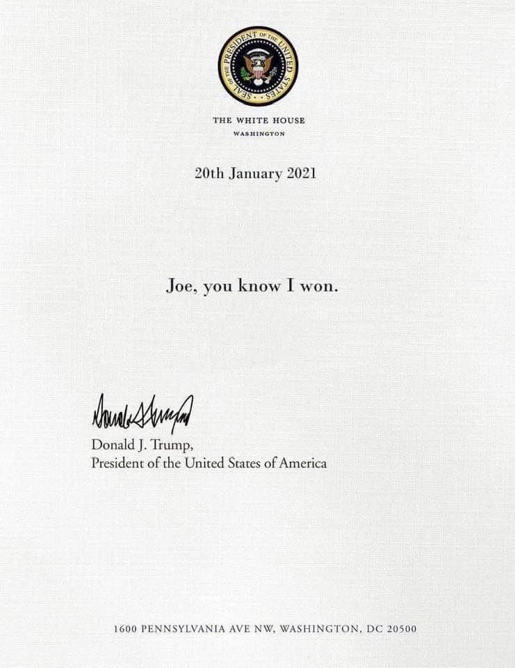 majaeast's tweet photo. Official Note Donald Trump left for Joe Biden in the Oval Office JUST IN #BidenHarrisInauguration #InaugurationDay #Inauguration2021 #Inauguration https://t.co/r4lIwZYP7L
