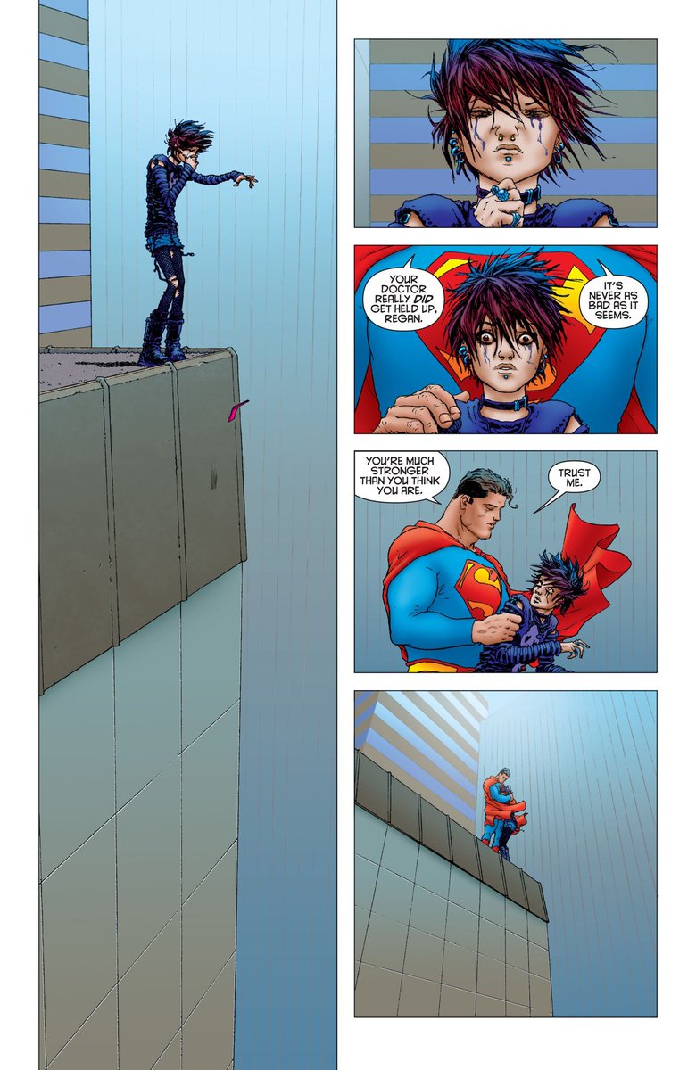 CW: Suicide attempt.The Superman Page. Five panels that distill Superman into so much of what makes Superman such a powerful and meaningful idea. To this day, this maybe still the greatest Superman moment put to print.