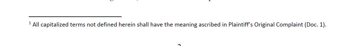 This is also fun - "American People" has a footnote. The footnote says that capitalized terms not defined herein have the meaning given in the complaint. The complaint appears to contain zero uses of "American People."