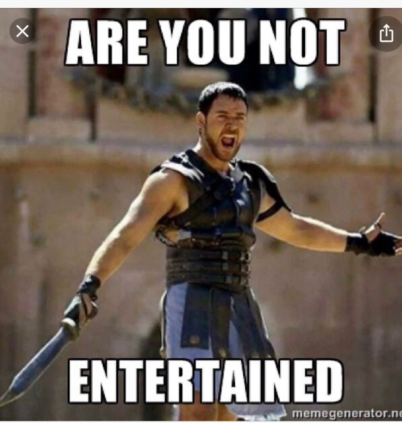 Today has a bit of a Gladiator feel to it... the past 4 years the U.S. had provided the most captivating reality show ever.  It’s amazing how caught up Canadians have been.  And now with no Ozark, no Tiger, and no Trump / election / impeachment, what will entertain us now ???????