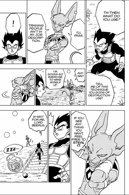 Beerus "training" Vegeta instead of Whis is actually an amazing idea I've never even considered before, what the heck 