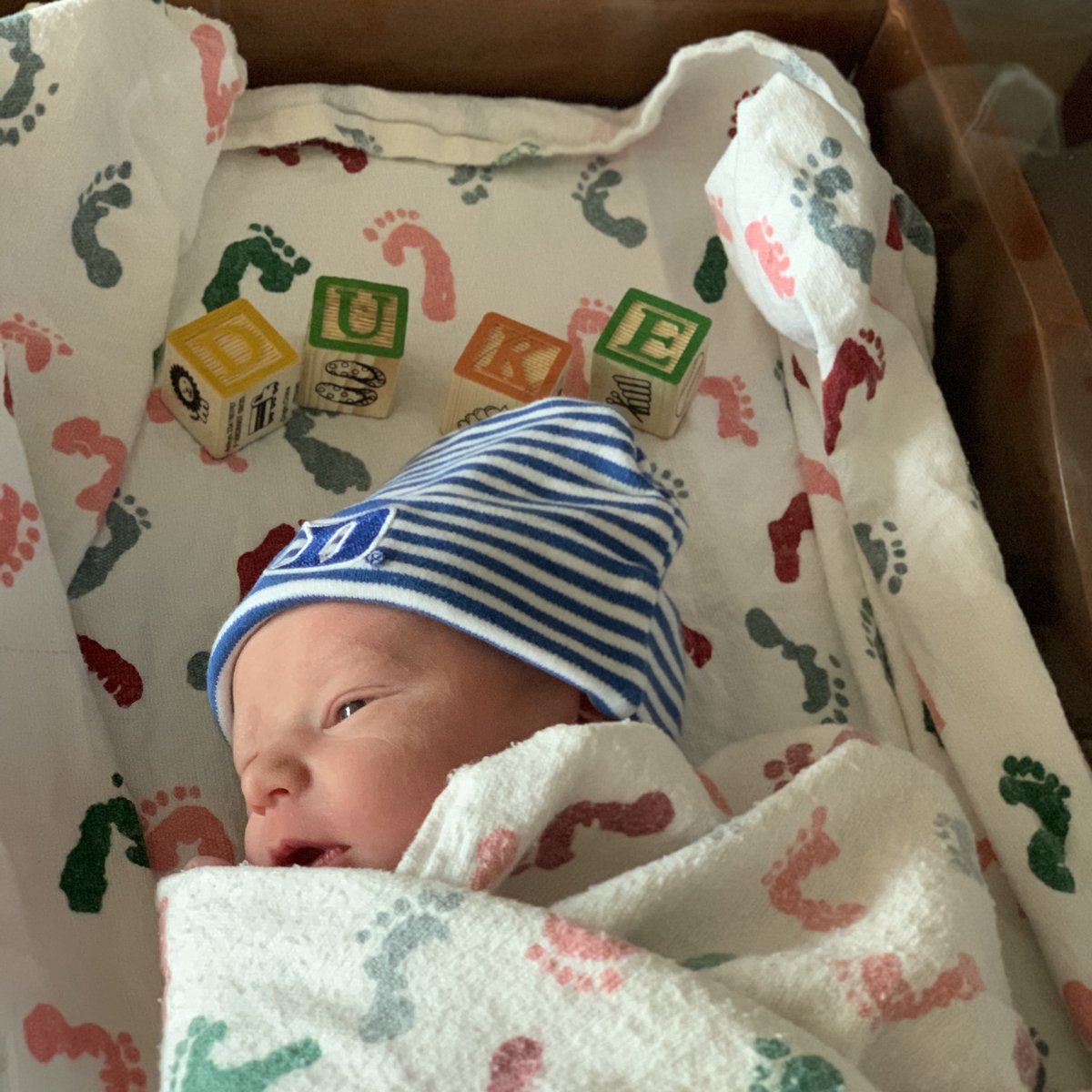 sam_HGA116's tweet photo. Hey, @DukeMBB I know we took a tough L last night but my son Duke Robert AuBuchon came this morning at 1:17am! He’ll be following in his dad’s footsteps of loving Duke Basketball!! @DukeATHLETICS @DukeU #DukeisHere #DukeforLife #Duke #GoDuke #DukeNation https://t.co/tLdZFXGkde