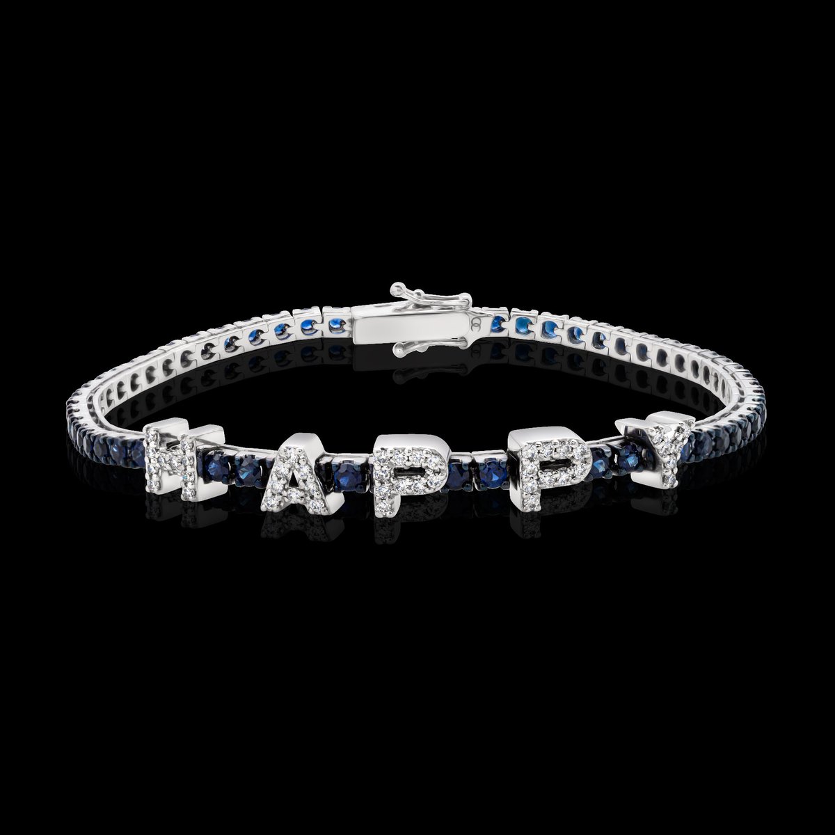 The #OCForever 18K White Gold Personalized Tennis Bracelet, with Diamonds and Sapphires, is the perfect accessory for any man who likes the finer things in life #OCMen