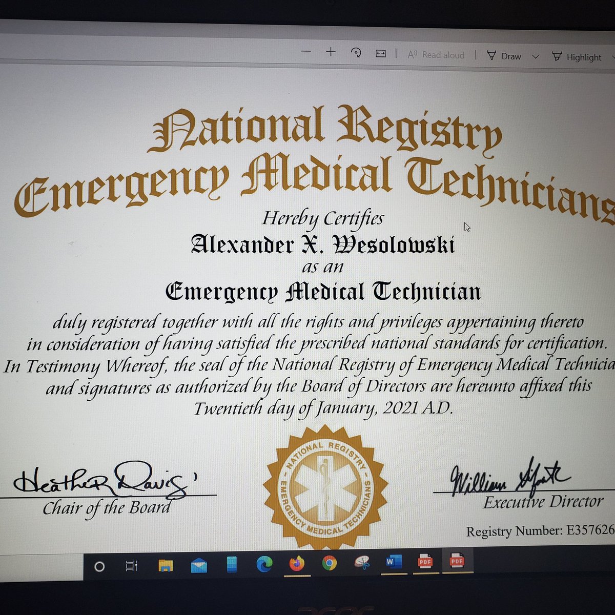 armeddrillcmdr's tweet photo. I did it. On to the next step and get my state certification. https://t.co/9TuEyLmWH9