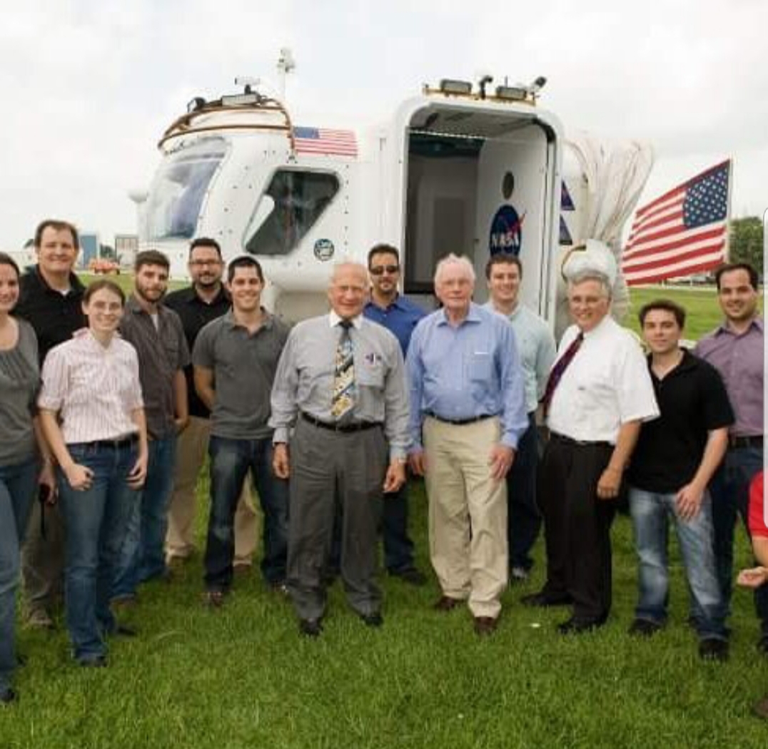 Space Exploration Vehicle [SEV] group photo with my childhood heroes:Neil ArmstrongBuzz AldrinHarrison SchmittLunar Electric Rover [LER]