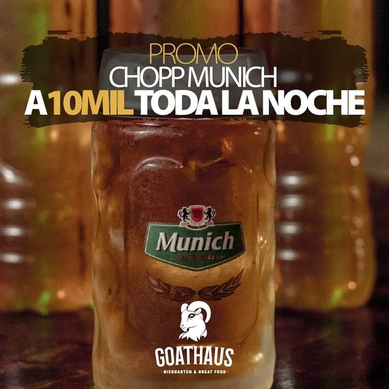 goathauspy's tweet photo. ¡Se corta la semana como corresponde! 😎🍺
Vení disfrutá de esta super promo:
▶️ Promo de Chopp @CervezaMunich a 10 mil Gs. TODA LA NOCHE! 🍻🤤
📲 Reserva de mesas al 0961311000
#Goathaus #GoathausBar #GoathausRegresa #ElChoppMasFrioDelpais https://t.co/TY1Qa8VFdu