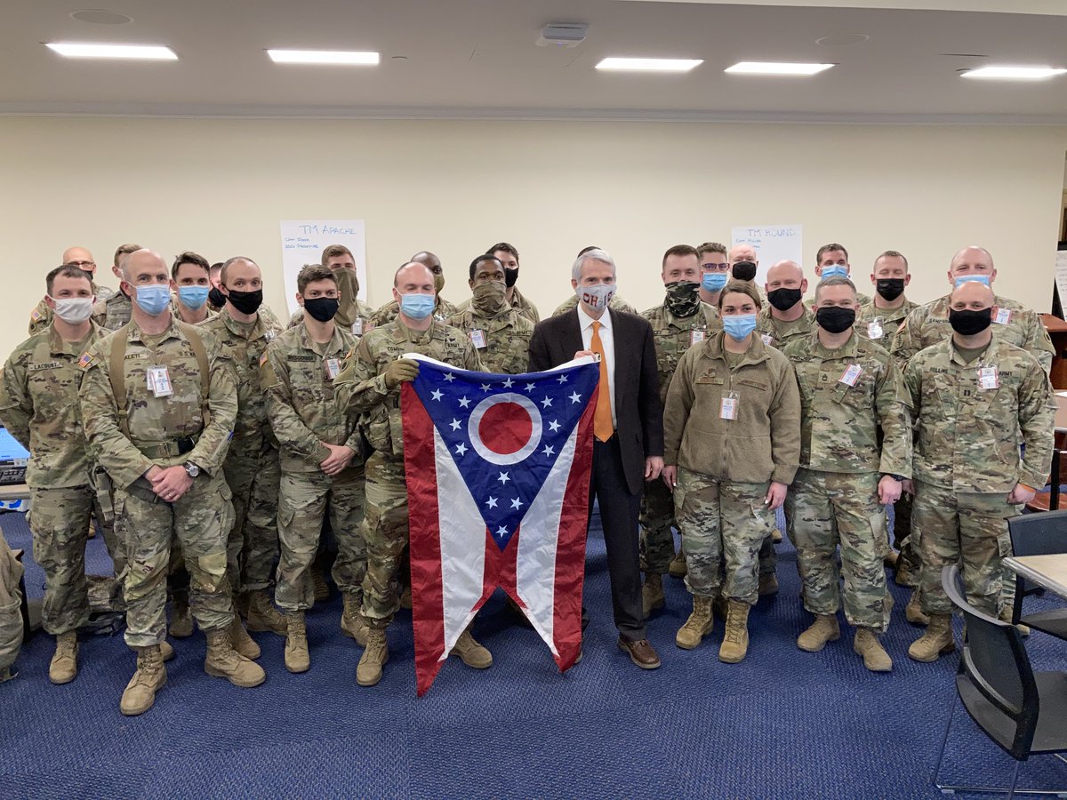 robportmanOH's tweet photo. Thank you to the men and women of the @OHNationalGuard for answering the call to help protect the @USCapitol. 
 
We are immensely grateful for your faithful service! https://t.co/szkyK8wDye