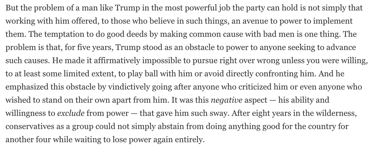 This passage is especially idiotic, in large part because  @BaseballCrank doesn't define "play ball with him" in any way that would make clear why playing ball is a bad thing.Obviously, lying on Trump's behalf or ignoring his bad acts would be negative forms of ball-playing...