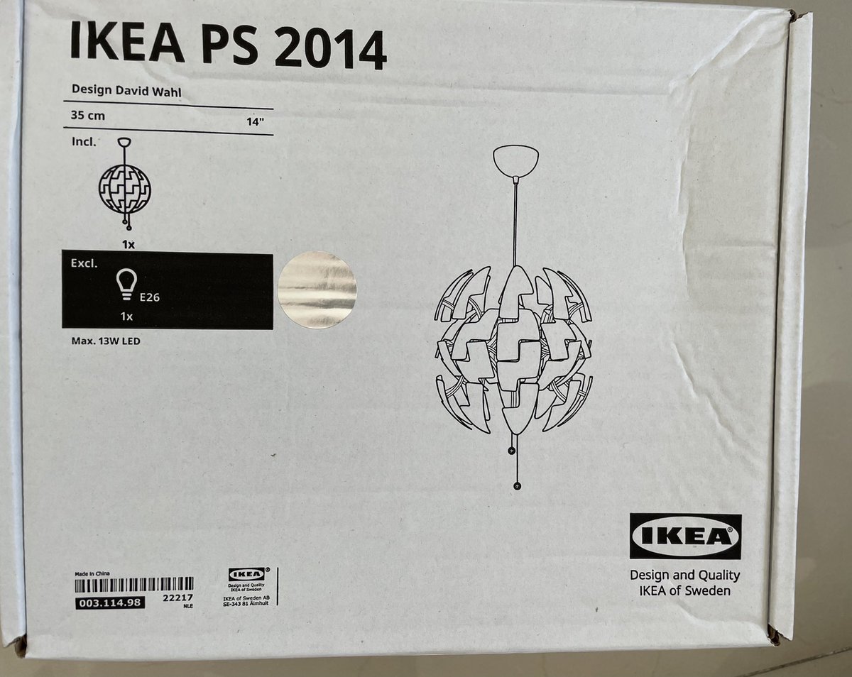 gabernstein's tweet photo. @mx_ikea @mx_ikea llego mi lámpara #ikeaps2014 y en 3 días #excelenteservicio #davidwahl #IKEAMexico 😍🥰 https://t.co/QAu9YzYMB0