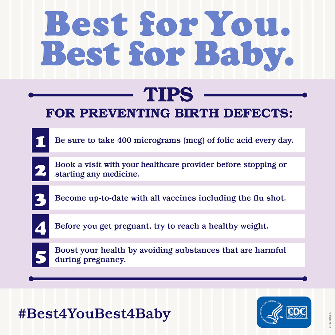 January is #birthdefectspreventionmonth. You can help ensure your baby is born healthy by using these tips. #Best4YouBest4Baby #virginianpc #vnpc