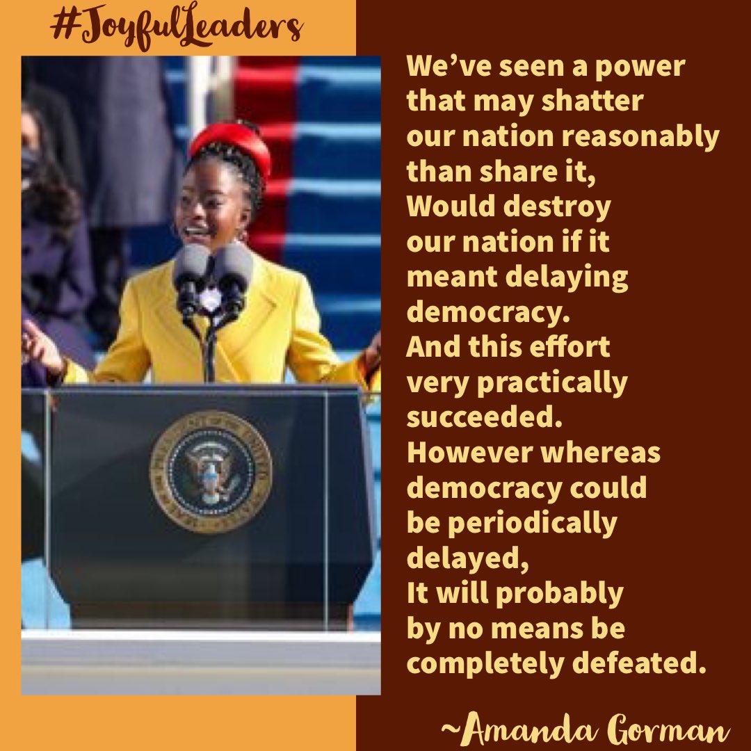 Bethany Hill Joyfulleaders There Is Always Light If Only We Re Brave Enough To See It If Only We Re Brave Enough To Be It Theamandagorman Inagurationday Joyfulleaders T Co Ihyqhrsofi Twitter