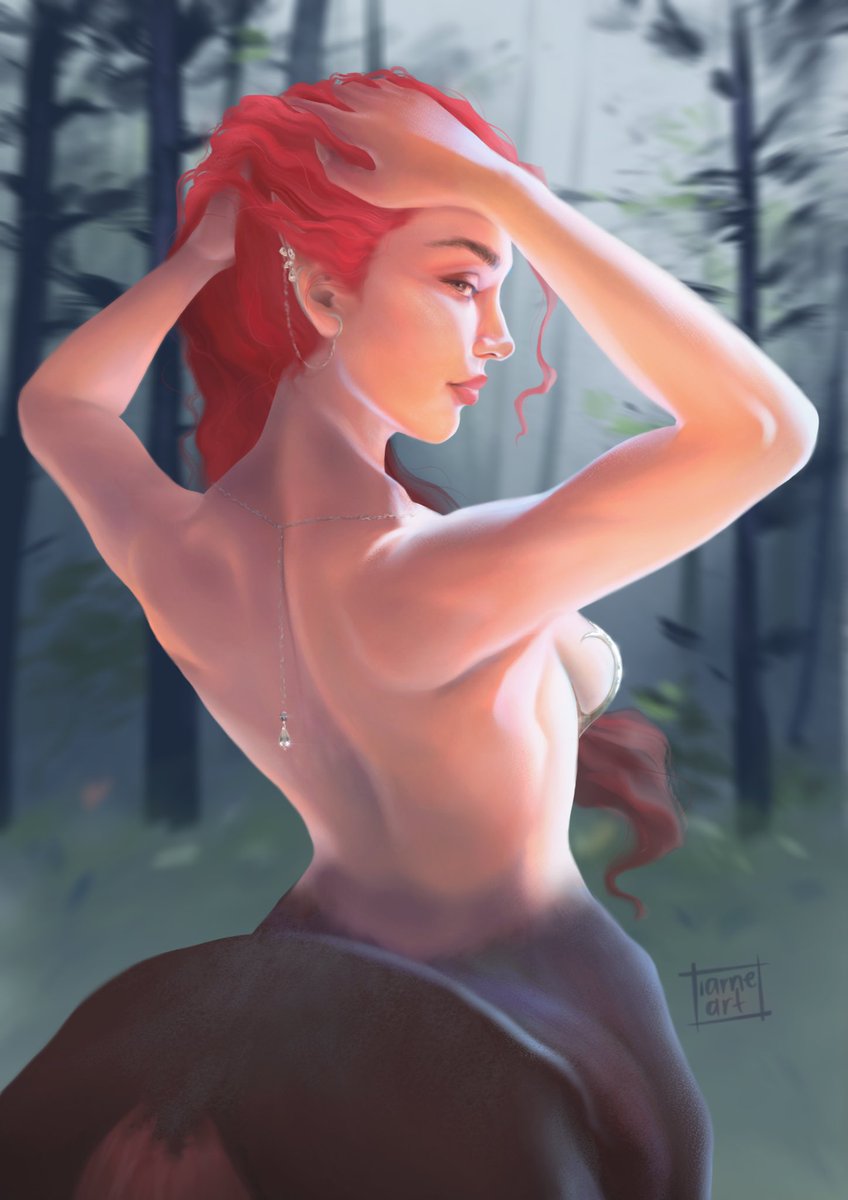 tiarneart's tweet photo. Centaur, Fyrlet Icecrest.
A crisp forest saunter, enchanting under the full moonlight. The night air clinging to the skin, invigorating. ❤️
App: @procreate
#digitalart #mythology #digitalpainting #fantasy #fantasyart #dnd #centaur #digitalpainting #dungeonsanddragons https://t.co/BU6s8D9n7P