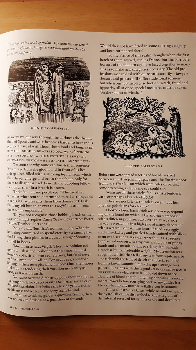 'Remember the poor' lacks heft if its hearers don't know themselves to be accountable to God. And so the primary imperative is evangelistic. Hearts convicted and converted. @_F_B_G_ performs this role with Swiftian satire, as in 'The New Inferno', in the recent  @The_Fence_Mag9/9