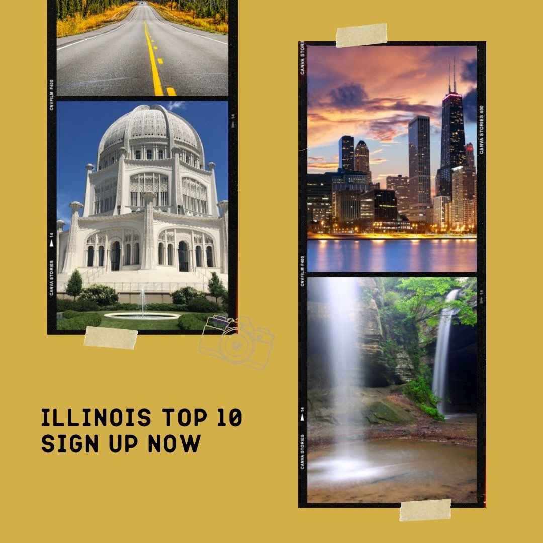 Have you signed up for the Illinois Top ten road trip challenge? 
Click this link to get started
bit.ly/2Kw3pb4
#Travel #traveling #Chicago #chicagotravel #illinois #explorers #100waystowayward