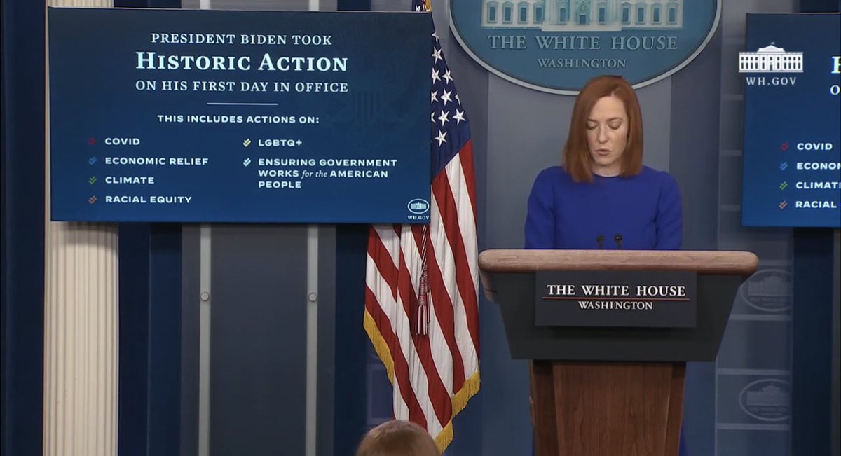 mikehahn_'s tweet image. Jen Psaki talking about Biden’s mask mandate on federal property, standing maskless on federal property