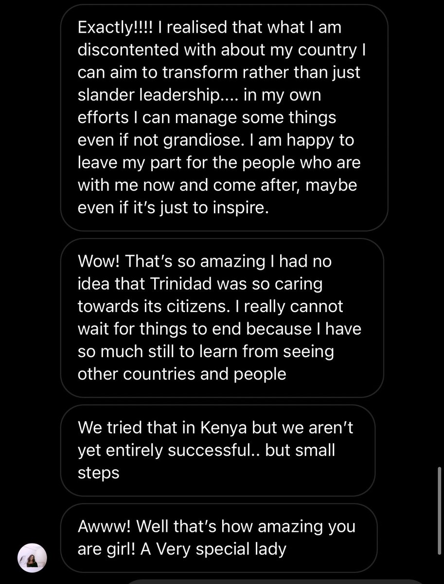 2. We recently caught up on IG, and today she told me this  I was almost tearing up that 18 y/o me knew what patriotism meant. Many mistake it for “ignorance is bliss”, pretend our systemic flaws don’t exist and God is a trini so we good. But no, it’s so much more.
