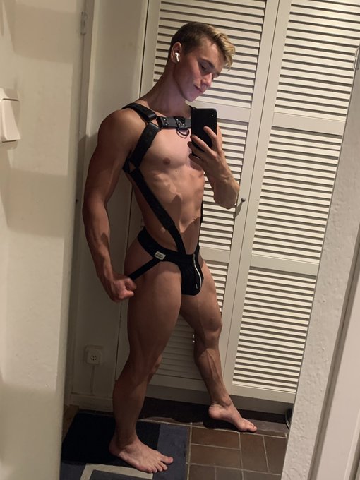 I should get some real leather jocks tho? #gay #harness #leatherharness #gayguy #gayboy #leather #strong