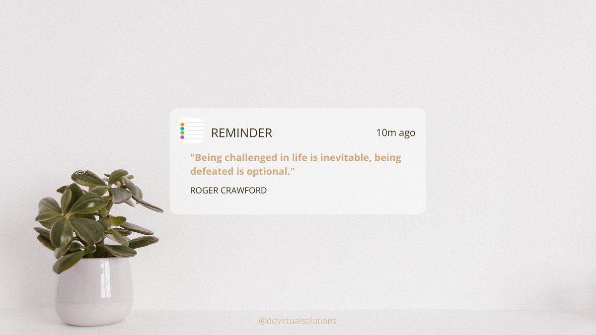 DDVirtual's tweet image. Conquer every challenges life throws at you! Stay positive🤩!

#smallbusiness #bussinessmindset #success #growthmindset #virtualassistant #socialmediamanagement #socialmediamarketing #canvalove