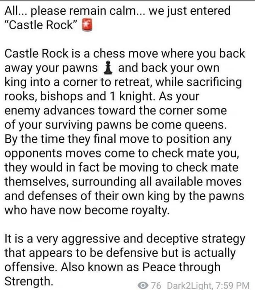 PalzyW's tweet photo. 'How about a nice game of chess?' 'Castle_Rock' https://t.co/EvPfH91E4b