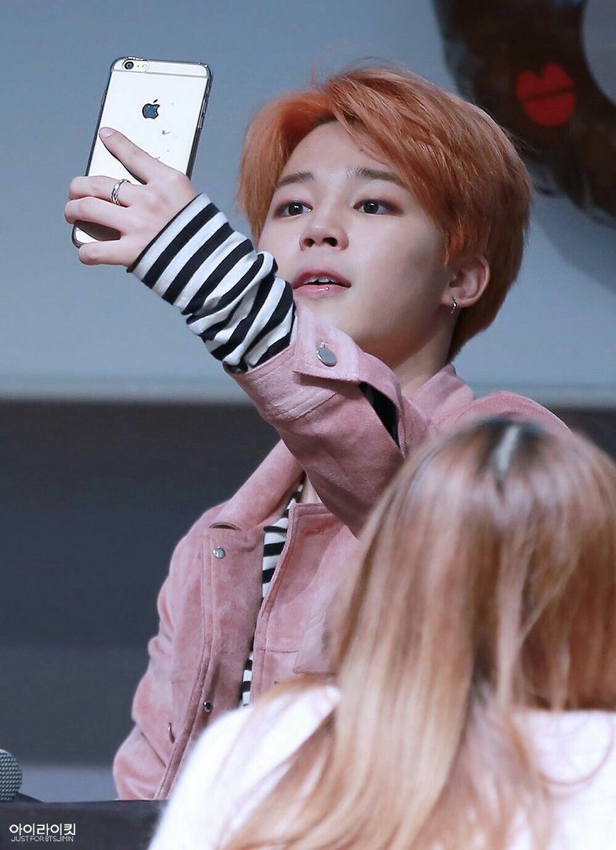  #Jimin at the fan meeting! How this fan survive in front of him while his staring on her?  @BTS_twt